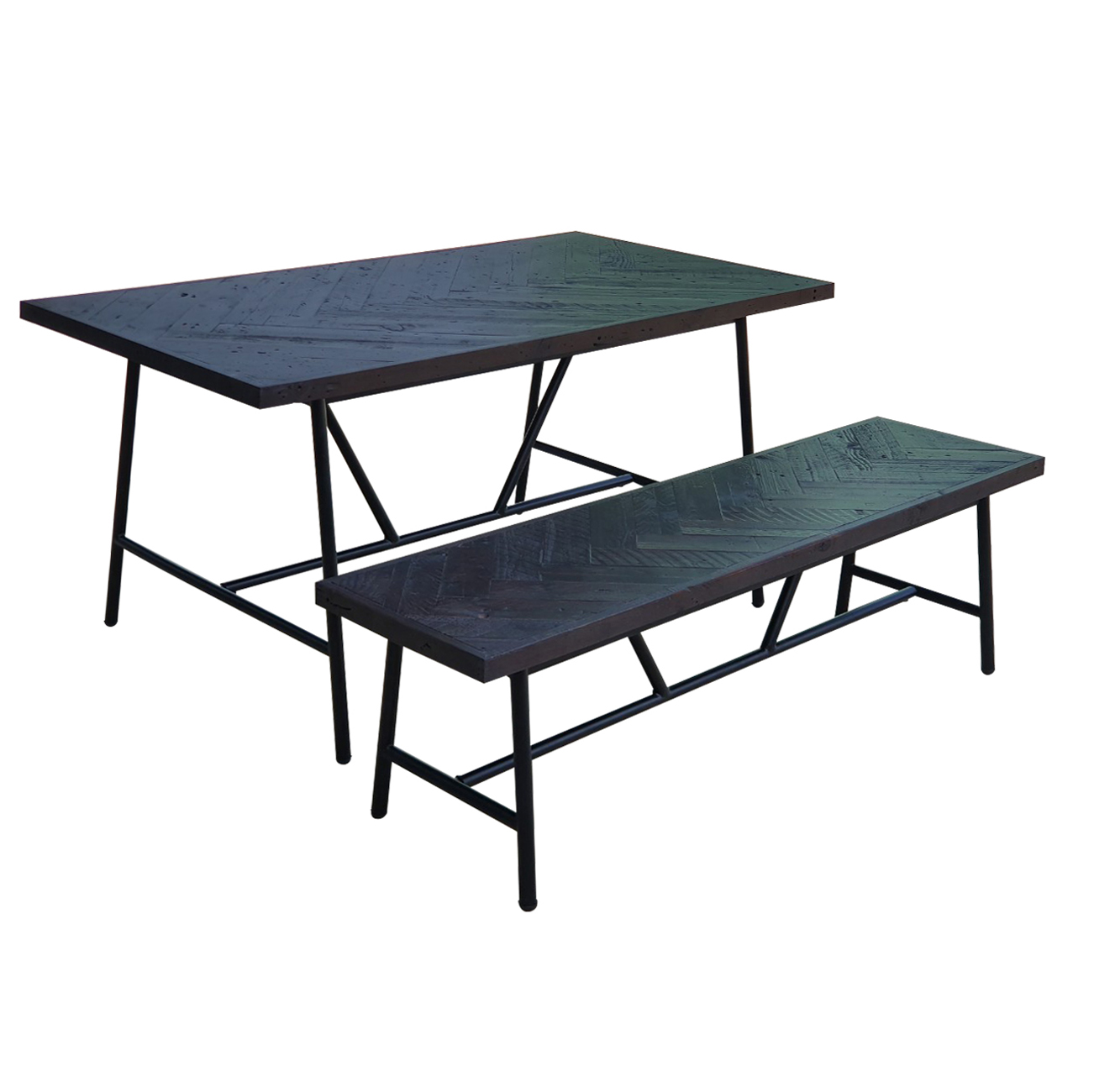 Reclaimed Lanj Set Table & Bench